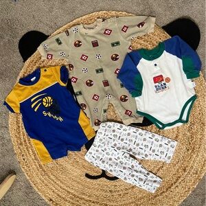 Vintage 90s 100% cotton baby boy sporty quality clothing bundle 3/6 & 6/9 month